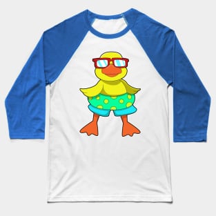 Duck with Swim ring & Sunglasses Baseball T-Shirt